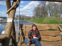 Vankkoja kalusteita puutarhatapahtumassa