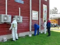 hyvin mahtuu useampi maalari samalle seinälle