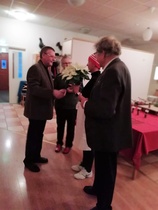 Tervetuliaskukka juhlataloon.